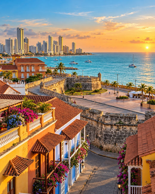 Cartagena: colonial rooftops, city walls and the Caribbean coast